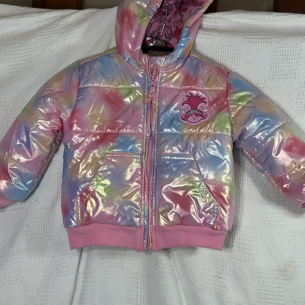 Trolls Puffer Jacket Size Poppy Pastel Design Size 3t (see‎ Pics -spot)